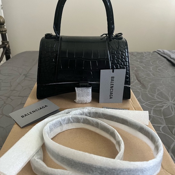 Balenciaga Hourglass Bag - 💯% AUTHENTIC‼️ BRAND NEW w/ TAGS‼️ SMALL BLACK/BLACK - Picture 6 of 17